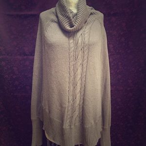 Beige/brown poncho sweater for fall!